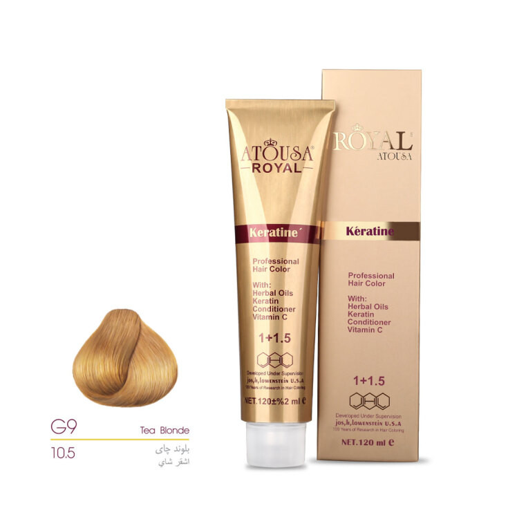رنگ موی آتوسا رویال بلوند چای - حجم ۱۲۰ میل - شماره G9