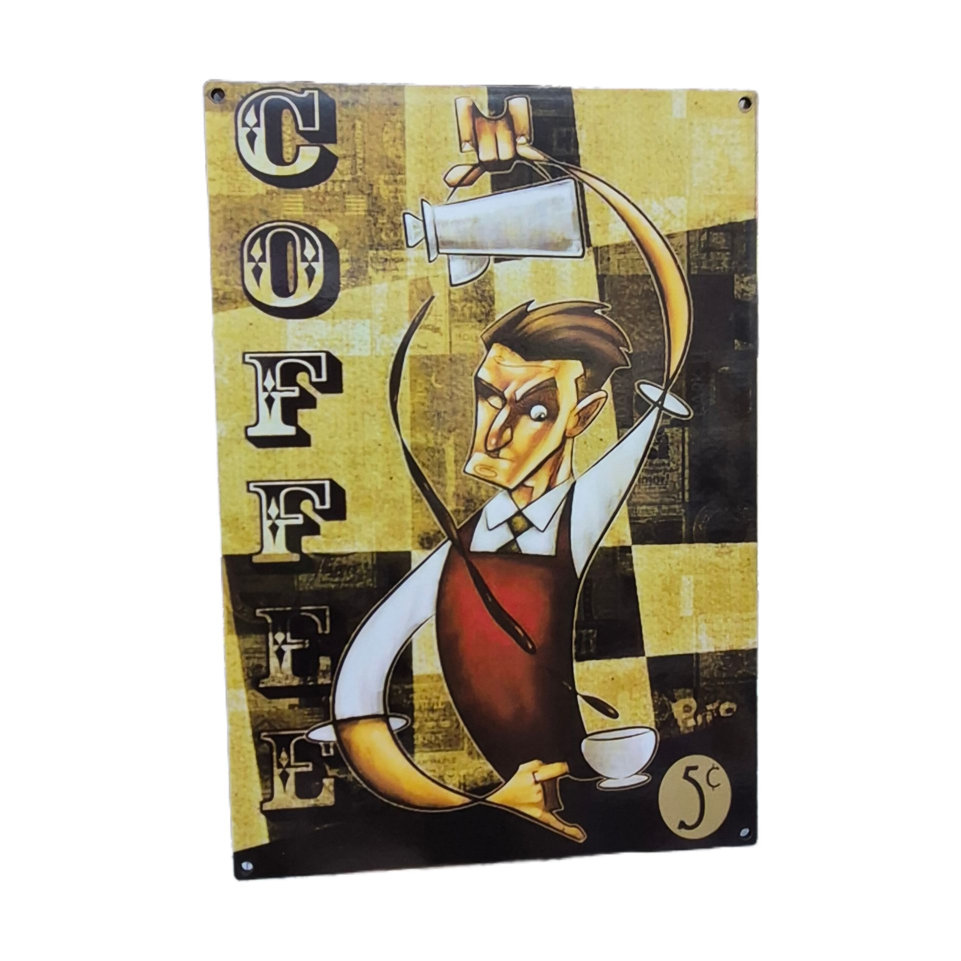 تابلو چوبی طرح کافی شاپ (قهوه) سایز A4 کد ۱۱
