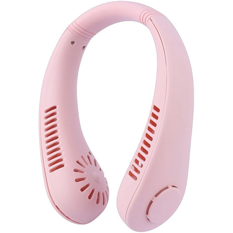 پنکه شارژی دورگردنی Hanging Neck Fan X5 رنگ صورتی