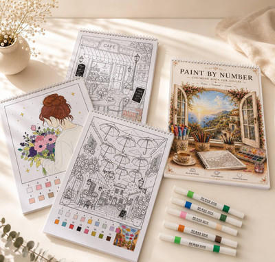 دفتر رنگ آمیزی با اعداد PAINT BY NUMBER طرح ساکورا