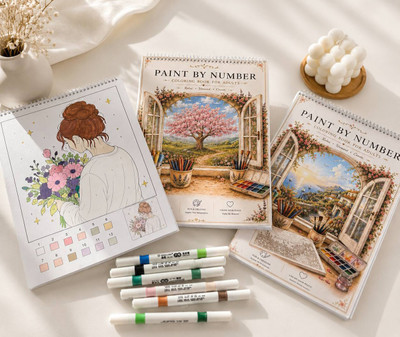 دفتر رنگ آمیزی با اعداد PAINT BY NUMBER طرح ساکورا