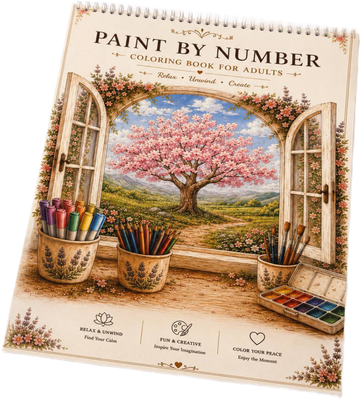 دفتر رنگ آمیزی با اعداد PAINT BY NUMBER طرح ساکورا