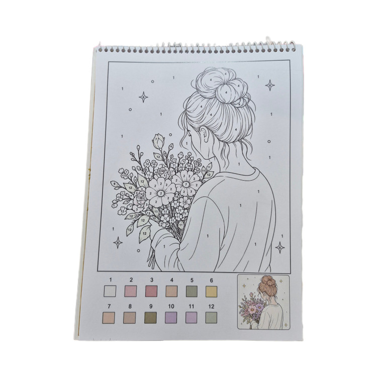 دفتر رنگ آمیزی با اعداد PAINT BY NUMBER طرح ساکورا