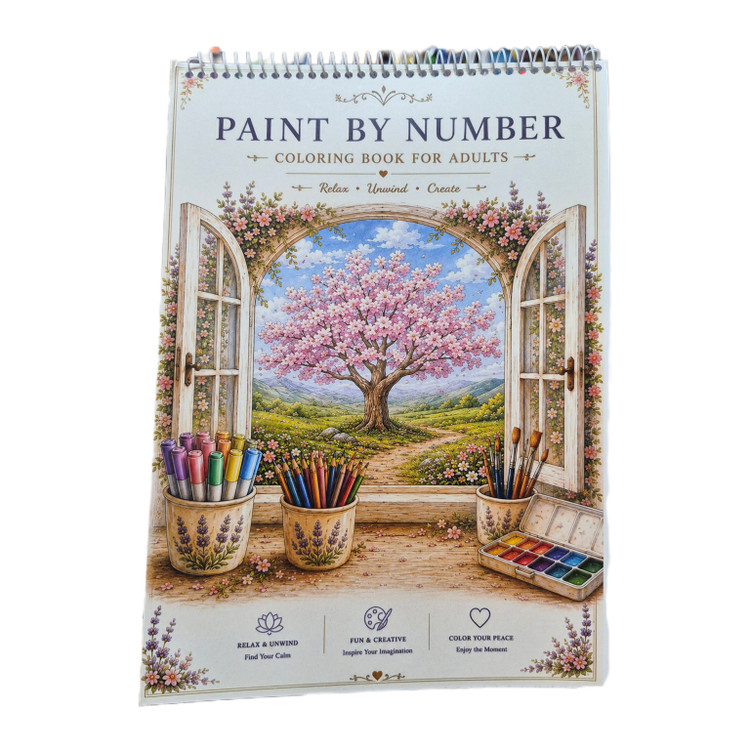 دفتر رنگ آمیزی با اعداد PAINT BY NUMBER طرح ساکورا