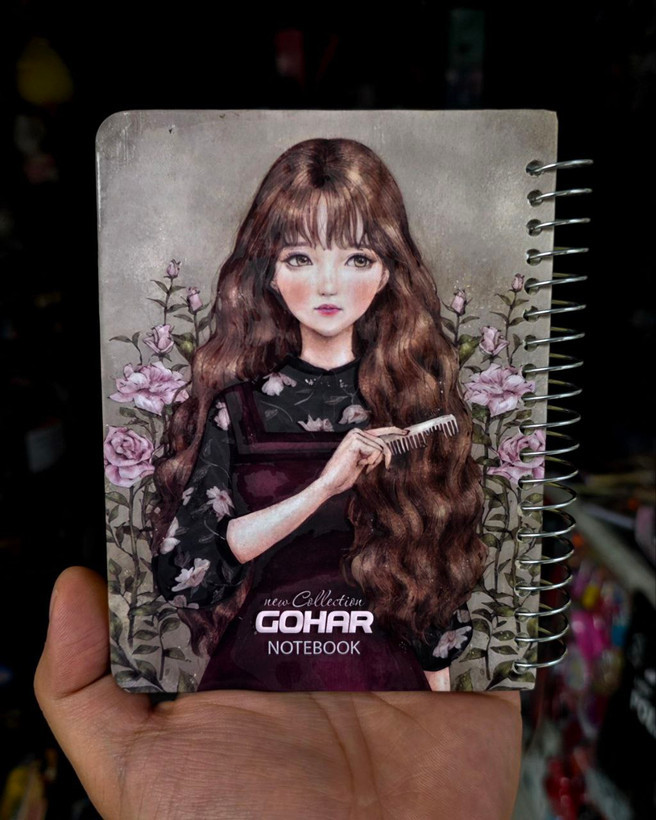 دفترچه سیمی جلد سخت ۱۰۰ برگ GOHAR سایز۱۳×۱۴