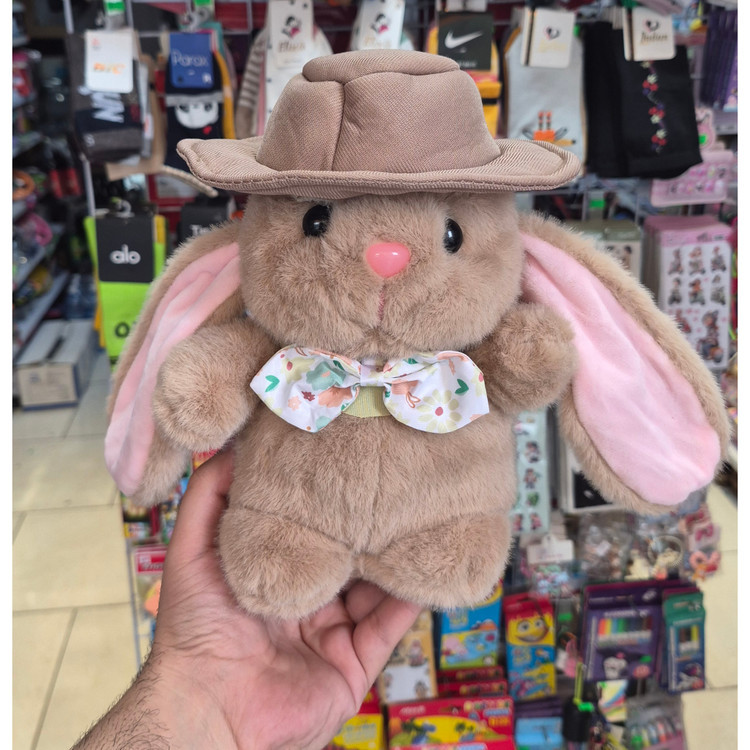 عروسک خرگوش کلاه دار اورجینال ۲۵ سانتی